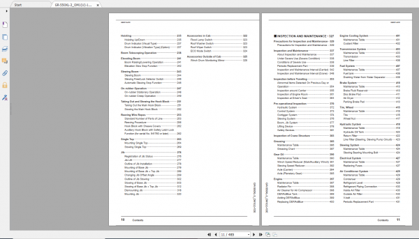 Tadano Rough Terrain Crane GR 550XL 3 GR 550 3 00311 Operation Maintance Manual 2