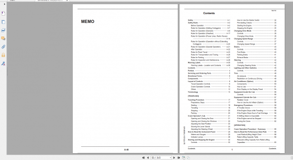 Tadano Rough Terrain Crane GR 600XL 1 GR 600 1 00213 Operation Maintance Manual 2