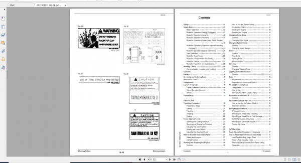 Tadano Rough Terrain Crane GR 700EX 1 GR 700E 1 00215 Operation Maintance Manual 2
