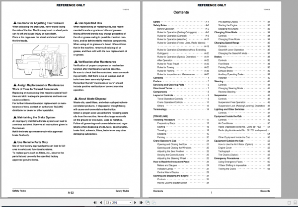 Tadano Rough Terrain Crane TR 500M 3 TR 500M 3 00101 Operation Maintance Manual 2