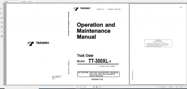 Tadano Truck Crane TT 300XL 1 TT 300 1 90101 Operation Maintance Manual 1
