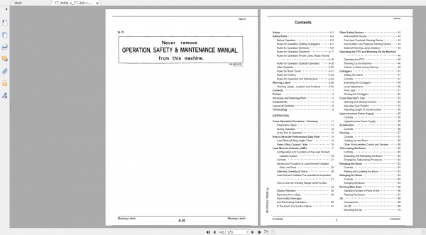 Tadano Truck Crane TT 300XL 1 TT 300 1 90101 Operation Maintance Manual 2
