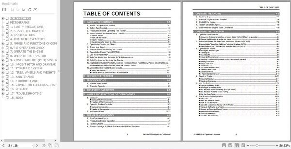 Yanmar Compact Tractor Lx410 Lx450 Lx490 Operators Manual 0A042 U00400 2