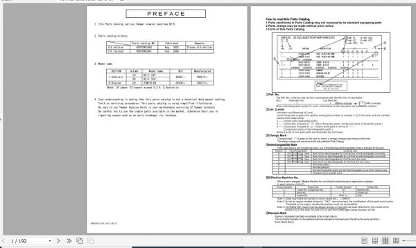 Yanmar Crawler Backhoe B2 5 Parts Catalog Y00K3841 1