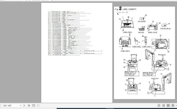 Yanmar Crawler Backhoe B22 2 Europe Parts Catalog Y00S3241 2