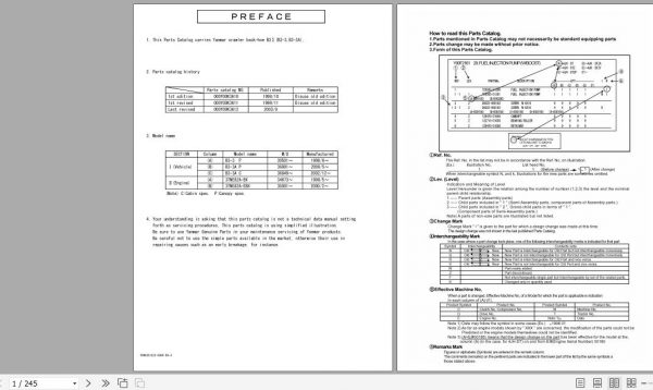 Yanmar Crawler Backhoe B3 3 B3 3A Parts Catalog Y00K3612 1