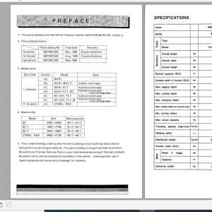Yanmar Crawler Backhoe B3 B3 1 B3 2 Parts Catalog 00K2363 1
