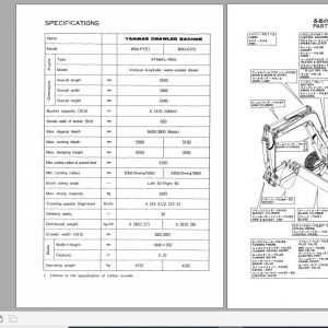Yanmar Crawler Backhoe B50 PR B50 CR Parts Catalog 1