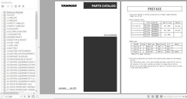 Yanmar Crawler Backhoe SV08 1 Parts Catalog 0CK10 M40502EN 1