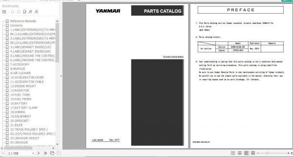 Yanmar Crawler Backhoe SV08 1A Parts Catalog 0CK50 M00230EN 1