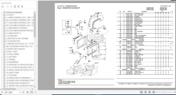 Yanmar Crawler Backhoe SV08 1A Parts Catalog 0CS10 M52103EN 2