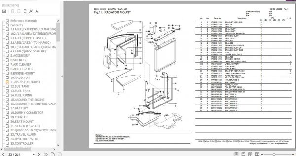 Yanmar Crawler Backhoe SV100 2A Parts Catalog 0CK50 M00650EN 2