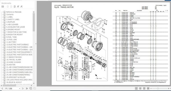 Yanmar Crawler Backhoe SV100 Parts Catalog 0CS10 M45602EN 2