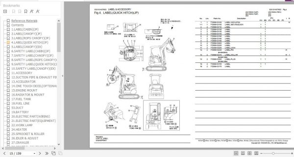Yanmar Crawler Backhoe VIO20 2 Parts Catalog 0CK10 M37602EN 2