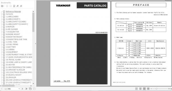 Yanmar Crawler Backhoe VIO27 3 Parts Catalog 0CS10 M44901EN 1