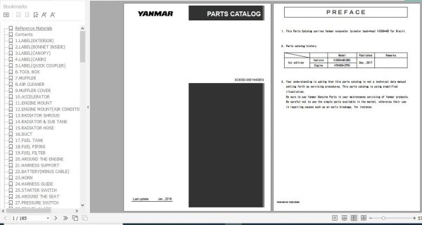 Yanmar Crawler Backhoe VIO50 6 Parts Catalog 0CK50 M01440EN 1
