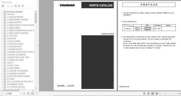 Yanmar Crawler Backhoe VIO50 6A Parts Catalog 0CK50 M01380EN 1