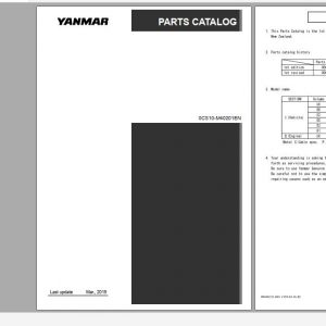 Yanmar Crawler Backhoe VIO75 Parts Catalog 0CS10 M40201EN 1