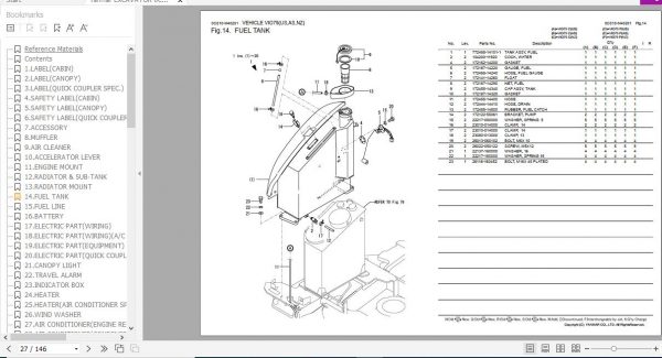Yanmar Crawler Backhoe VIO75 Parts Catalog 0CS10 M40201EN 2