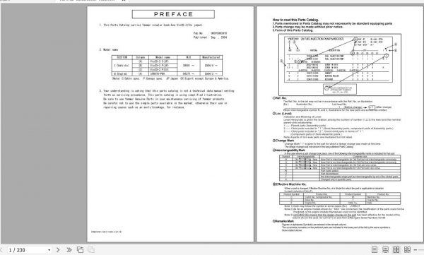 Yanmar Crawler Backhoe Vio20 3 Parts Catalog 1