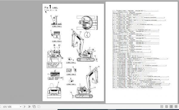 Yanmar Crawler Backhoe Vio50 2 Parts Catalog Y00S4160 2