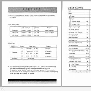 Yanmar Crawler Backhoe YB221U YB221UZ B22 B22 1 Parts Catalog Y00K2282 1