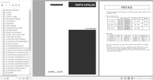 Yanmar Crawler Carrier C12R A Parts Catalog 0CS10 M45702EN 1