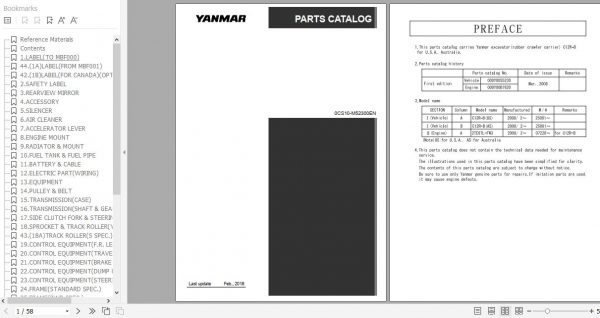 Yanmar Crawler Carrier C12R BUS Parts Catalog 0CS10 M52300EN 1