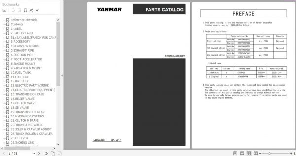 Yanmar Crawler Carrier C30R US Parts Catalog 0CS10 M47002EN 1