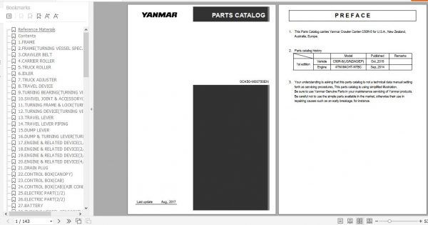 Yanmar Crawler Carrier C50R 5 Parts Catalog 0CK50 M00750EN 1