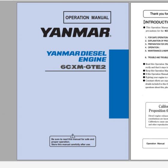 Yanmar Diesel Engine 1GM 2GM 3GMD 3HM Operation Manual