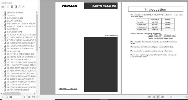 Yanmar Diesel Engine 6LYA STP 6LYA STE 6LYA UTE Part Catalog 0CR10 M45603EN 1