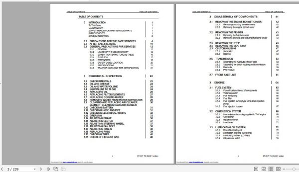 Yanmar Diesel Tractor EF 494T Technical Manual 0B040 G02300 2