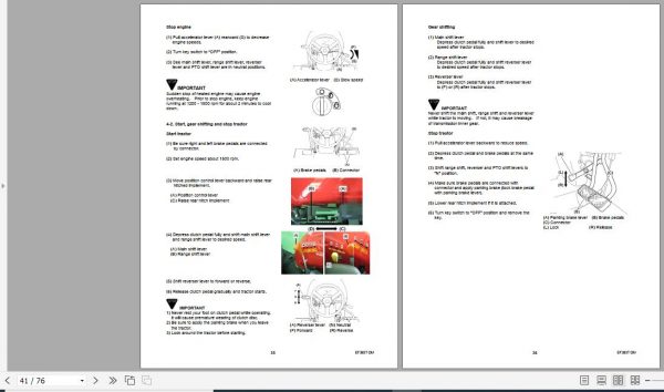 Yanmar Diesel Tractor EF393T Operators Manual 0A041 ENXXX 2
