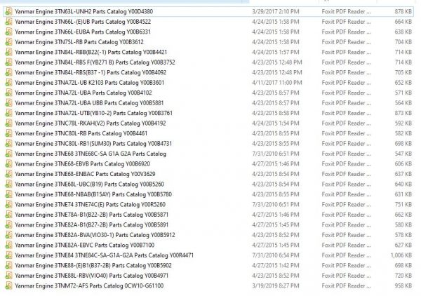 Yanmar Engine 3TN 3TNA 3TNE 3TNV Parts Catalog 1