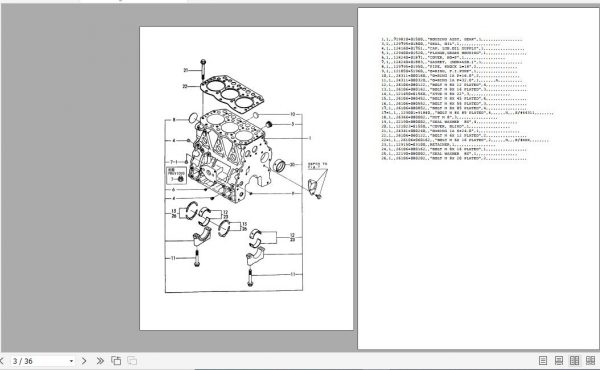 Yanmar Engine 3TN 3TNA 3TNE 3TNV Parts Catalog 4