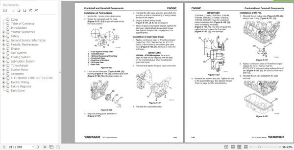 Yanmar Engine 3TNV82 88 4TNV84 106 Serial Service Manual 0BTNV U00102 3