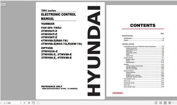 Yanmar Engine Hyundai TNV Series Electronic Control Manual 1