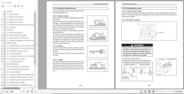 Yanmar Excavator ViO27 5 ViO 35 5 Operation Maintenance Manual 172A46 07310 3
