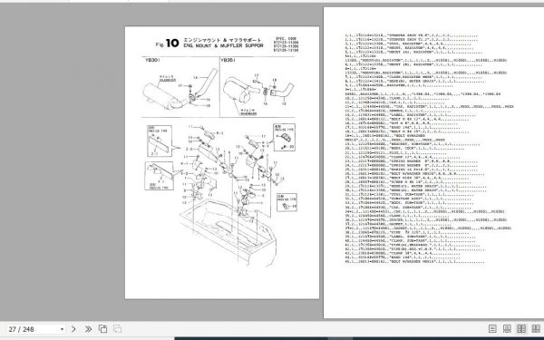 Yanmar Excavator YB301 1 YB301 2 YB351 1 YB351 2 Parts Catalog Y00K2013 3