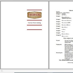 Yanmar Fredricks Importing Equipment Parts Catalog 1