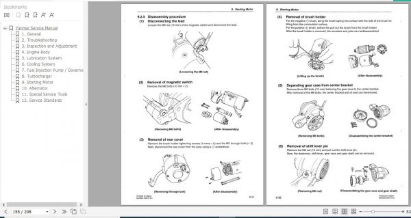 Yanmar Industrial Diesel Engines 4TNE94 98 106T Service Manual HINSHI H8013 R1 2