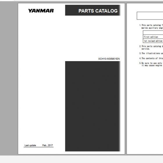 Yanmar Marine Diesel Engine 4LHA Series Parts Catalog Y00R4782