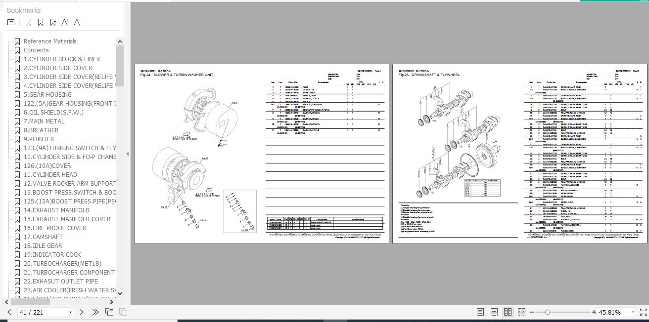 Yanmar Marine Auxiliary Engine 6EY18(A)L Parts Catalog 0CH10M35901EN