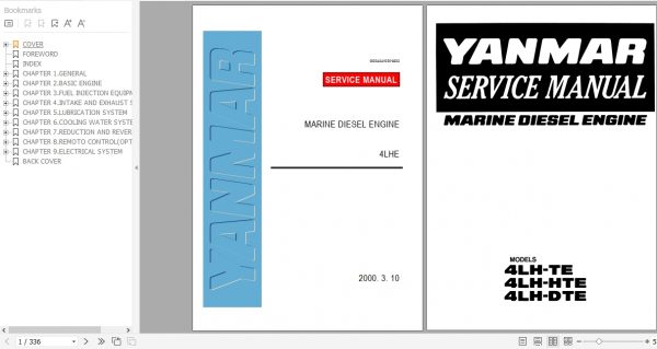 Yanmar Marine Diesel Engine 4LHE Servcie Manual A0A1030 9202 1
