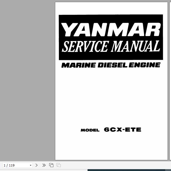 Yanmar Marine Diesel Engine 6CX ETE Servcie Manual 1