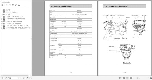 Yanmar Marine Diesel Engine 6CXM GTE Operation Manual 49961 204671 2