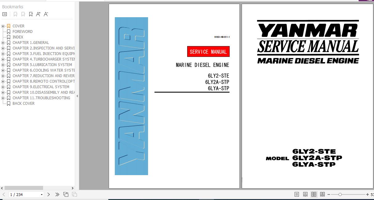 Yanmar Marine Diesel Engine 6LY2STE 6LY2ASTP 6LY2ASTP Service Manual