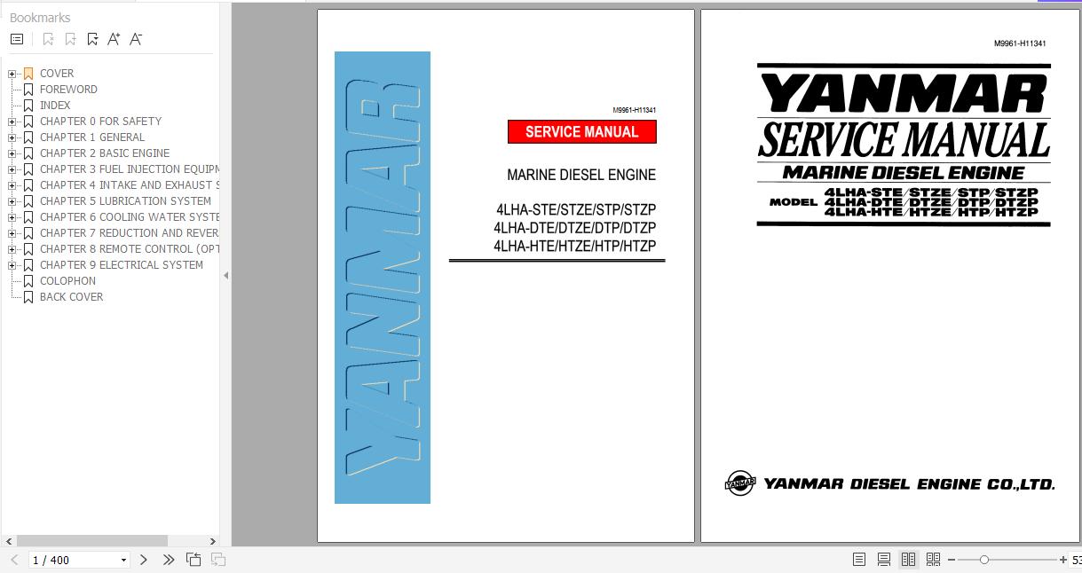 Yanmar Marine Diesel Engine LHA Series Servcie Manual M9961 H11341 1