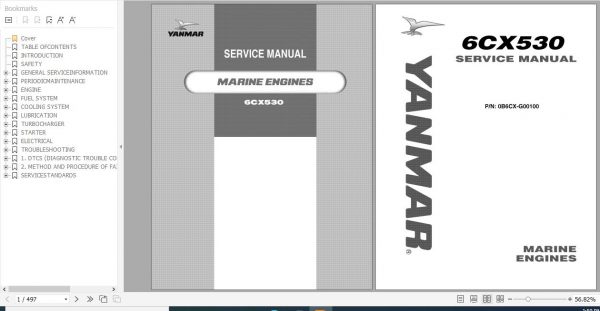Yanmar Marine Engine 6CX530 Service Manual 0B6CX G00100 1